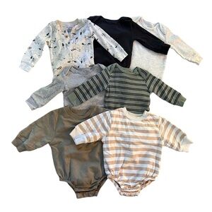 3-6m Waffle Knit Thermal Crewneck Sweatshirt Bodysuit Body Suit Onesie Bundle 6m